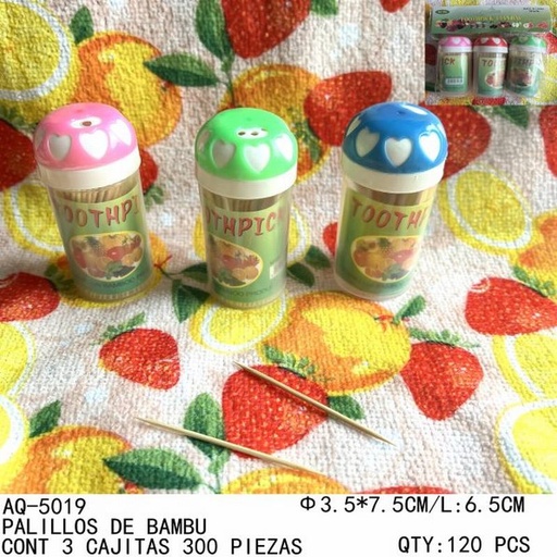 [AQ-5019 [120 PZS/CAJA]] [AQ-5019] PALILLOS DE BAMBU