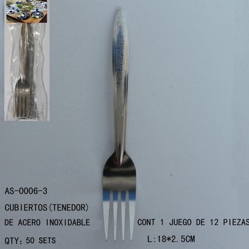 [AS-0006-3 [600 PZS/CAJA]] [AS-0006-3] CUBIERTOS (TENEDOR) DE ACERO INOXIDABLE