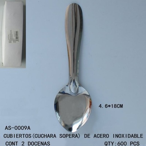 [AS-0009A [600 PZS/CAJA]] [AS-0009A] CUBIERTOS(CUCHARA)