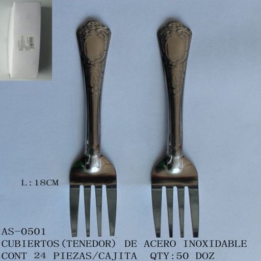 [AS-0501 [600 PZS/CAJA]] [AS-0501] CUBIERTOS(TENEDOR) DE ACERO INOXIDABLE