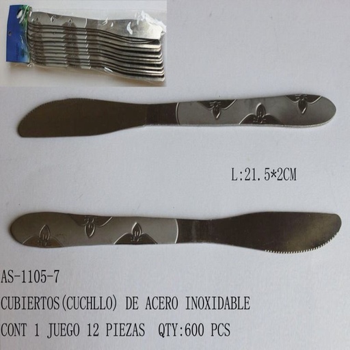 [AS-1105-7 [600 PZS/CAJA]] [AS-1105-7] CUBIERTOS(CUCHILLO)