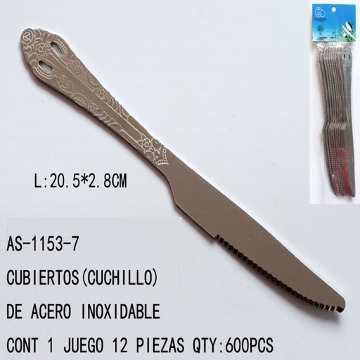 [AS-1153-7 [600 PZS/CAJA]] [AS-1153-7] CUBIERTOS(CUCHILLO)