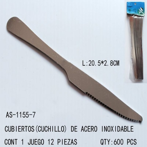 [AS-1155-7 [600 PZS/CAJA]] [AS-1155-7] CUBIERTOS(CUCHILLO)