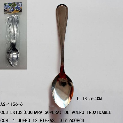 [AS-1156-6 [600 PZS/CAJA]] [AS-1156-6] CUBIERTOS(CUCHARA SOPERA)DE ACERO INOXIDABLE