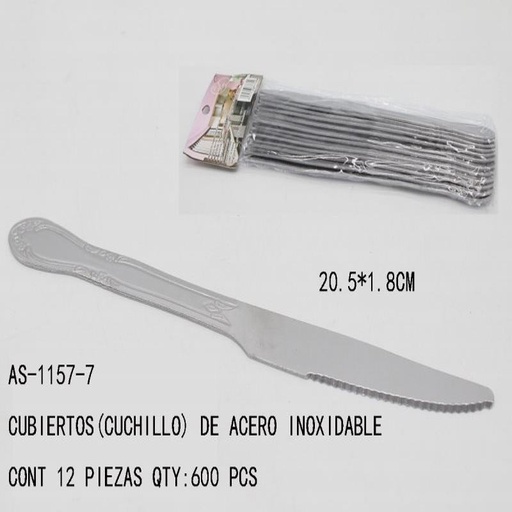 [AS-1157-7 [600 PZS/CAJA]] [AS-1157-7] CUBIERTOS(CUCHILLO) DE ACERO INOXIDABLE