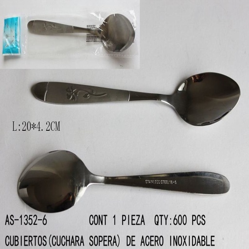 [AS-1352-6 [600 PZS/CAJA]] [AS-1352-6] CUBIERTOS(CUCHARA)