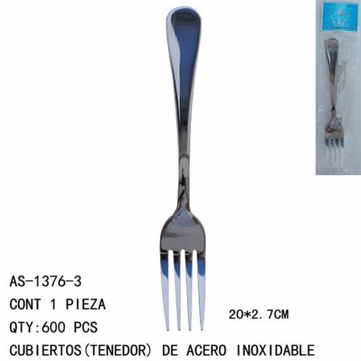 [AS-1376-3 [600 PZS/CAJA]] [AS-1376-3] CUBIERTOS(TENDOR)20*2.7 CONT 1 PIEZA