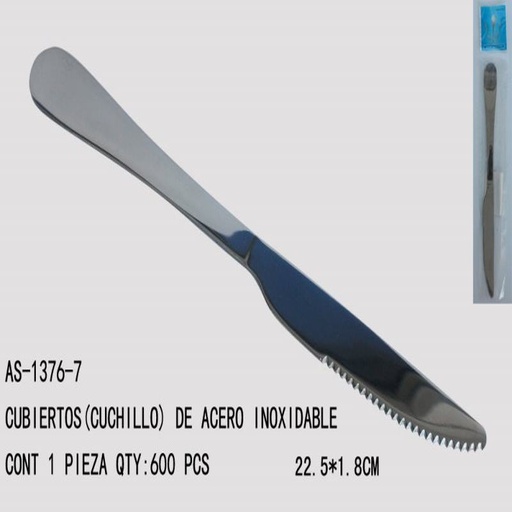 [AS-1376-7 [600 PZS/CAJA]] [AS-1376-7] CUBIERTOS(CUCHILLO)22.5*1.8 CONT 1 PIEZA