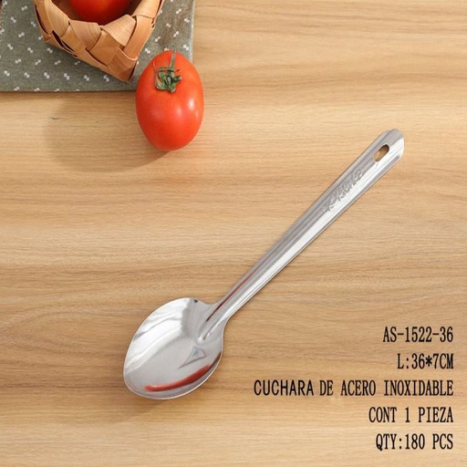 [AS-1522-36 [180 PZS/CAJA]] [AS-1522-36] CUCHARON DE ACERO INOXIDABLEL:36*7CM CONT 1 PIEZA