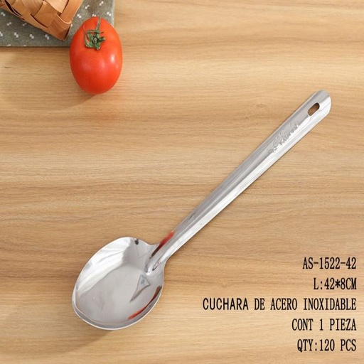 [AS-1522-42 [120 PZS/CAJA]] [AS-1522-42] CUCHARON DE ACERO INOXIDABLEL:42*8CM CONT 1 PIEZA