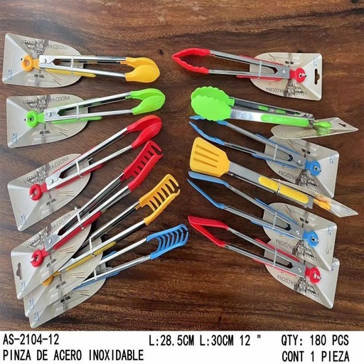 [AS-2104-12 [180 PZS/CAJA]] [AS-2104-12] PINZA DE ACERO INOXIDABLEL:28.5CM L:30CM 12 CONT 1 PIEZA