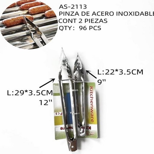 [AS-2113 [96 PZS/CAJA]] [AS-2113] PINZA DE ACERO INOXIDABLE