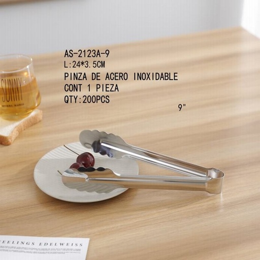 [AS-2123A-9 [200 PZS/CAJA]] [AS-2123A-9] PINZA DE ACERO INOXIDABLE
