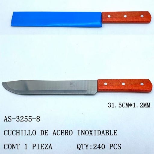 [AS-3255-8 [240 PZS/CAJA]] [AS-3255-8] B-CUCHILLO DE ACERO INOXIDABLE