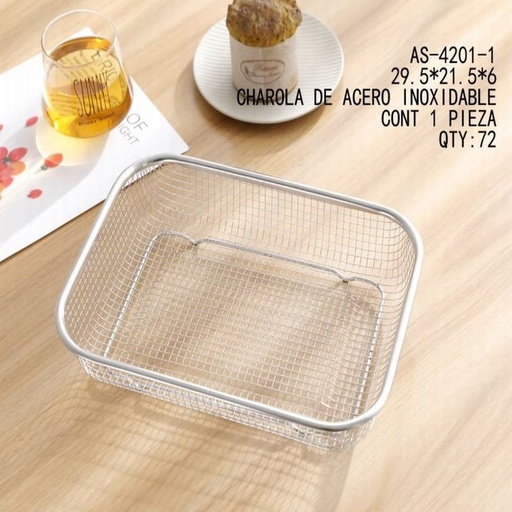 [AS-4201-1 [72 PZS/CAJA]] [AS-4201-1] CHAROLA DE ACERO INOXIDABLE