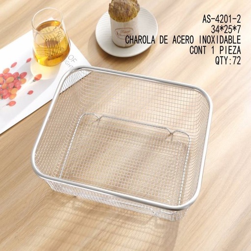 [AS-4201-2 [72 PZS/CAJA]] [AS-4201-2] CHAROLA DE ACERO INOXIDABLE