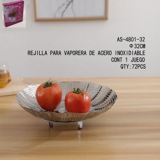 [AS-4801-32 [72 PZS/CAJA]] [AS-4801-32] REJILLA PARA VAPORERA DE ACERO INOXIDIABLE?32CM CONT 1 JUEG