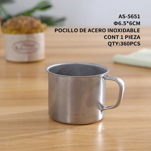 [AS-5651 [360 PZS/CAJA]] [AS-5651] POCILLO DE ACERO INOXIDABLE