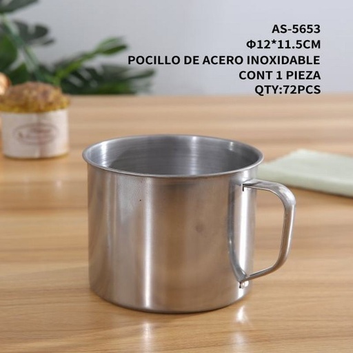 [AS-5653 [72 PZS/CAJA]] [AS-5653] POCILLO DE ACERO INOXIDABLE