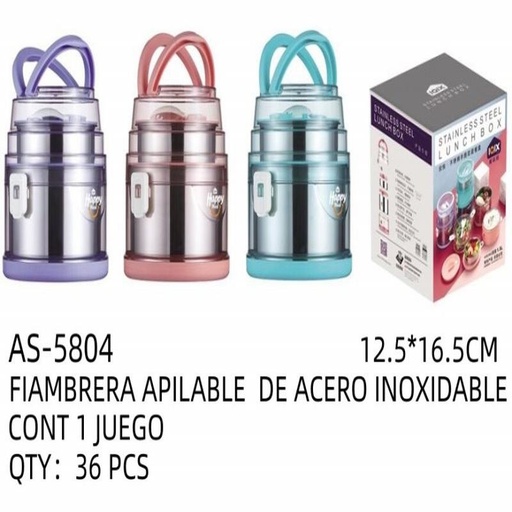 [AS-5804 [36 PZS/CAJA]] [AS-5804] FIAMBRERA APILABLE DE ACERO INOXIDABLE