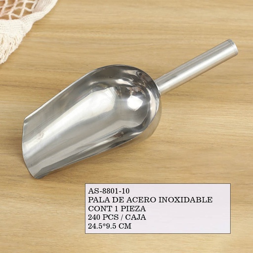 [AS-8801-10 [240 PZS/CAJA]] [AS-8801-10] PALA DE ACERO INOXIDABLE