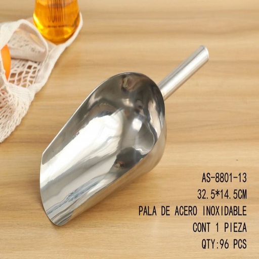 [AS-8801-13 [96 PZS/CAJA]] [AS-8801-13] PALA DE ACERO INOXIDABLE