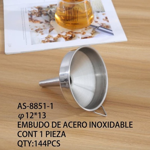 [AS-8851-1 [144 PZS/CAJA]] [AS-8851-1] EMBUDO DE ACERO INOXIDABLE