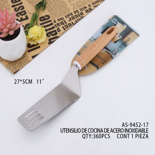 [AS-9452-17 [360 PZS/CAJA]] [AS-9452-17] B-UTENSILIO DE COCINA DE ACERO INOXIDABLE5*27CM CONT 1 PIEZA