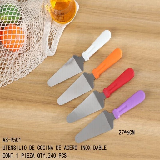 [AS-9501 [240 PZS/CAJA]] [AS-9501] UTENSILIO DE COCINA DE ACERO INOXIDABLE27*6CM CONT 1 PIEZA
