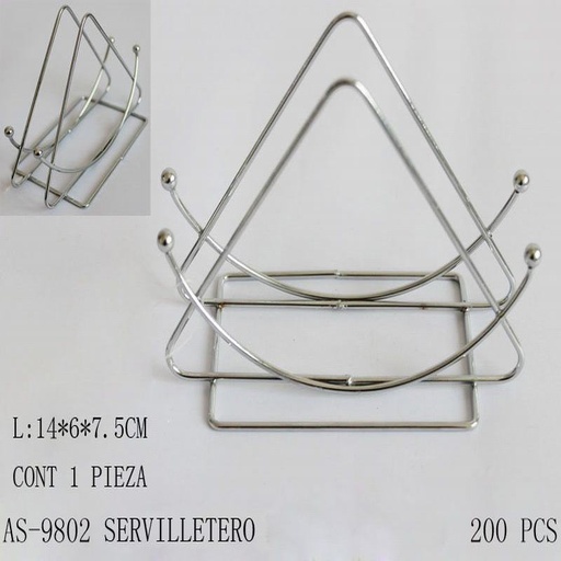 [AS-9802 [200 PZS/CAJA]] [AS-9802] SERVILLETEROL:14*6*7.5CM CONT 1 PIEZA