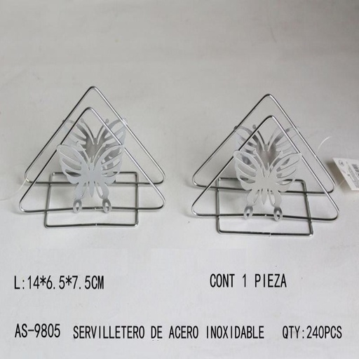 [AS-9805 [240 PZS/CAJA]] [AS-9805] SERVILLETERO DE ACERO INOXIDABLEL:14*6.5*7.5CM CONT 1 PIEZA