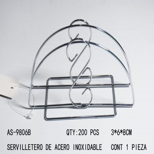 [AS-9806B [200 PZS/CAJA]] [AS-9806B] SERVILLETERO DE ACERO INOXIDABLE13*6*8CM CONT 1 PIEZA