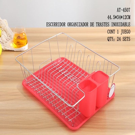 [AT-4507 [24 PZS/CAJA]] [AT-4507] ESCURRIDOR ORGANIZADOR DE TRASTES INOXIDABLE