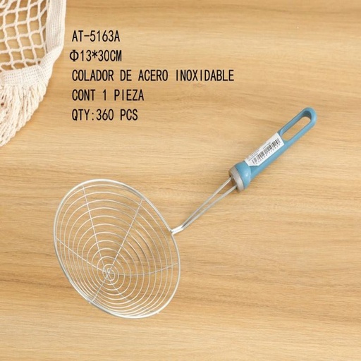 [AT-5163A [360 PZS/CAJA]] [AT-5163A] COLADOR DE ACERO INOXIDABLE