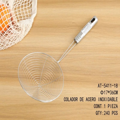 [AT-5411-18 [240 PZS/CAJA]] [AT-5411-18] COLADOR DE ACERO INOXIDABLE
