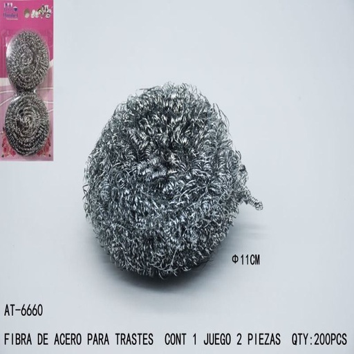 [AT-6660 [200 PZS/CAJA]] [AT-6660] FIBRA DE ACERO PARA TRASTES