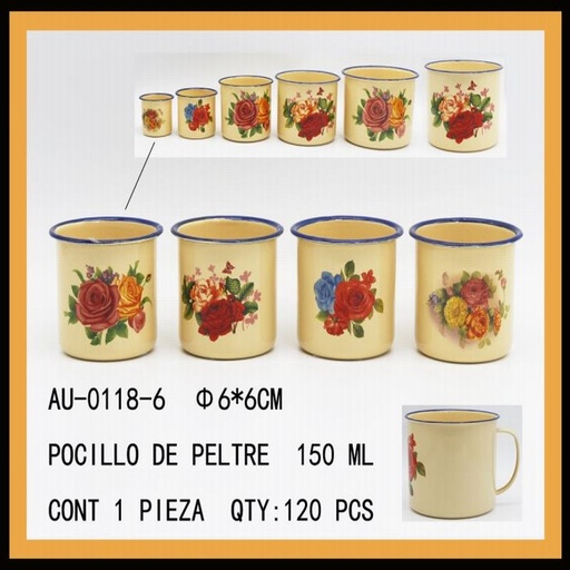 [AU-0118-6 [120 PZS/CAJA]] [AU-0118-6] POCILLO DE PELTRE