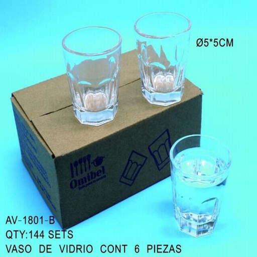 [AV-1801-B [144 PZS/CAJA]] [AV-1801-B] VASO DE VIDRIO