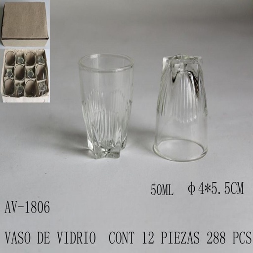 [AV-1806 [288 PZS/CAJA]] [AV-1806] VASO DE VIDRIO