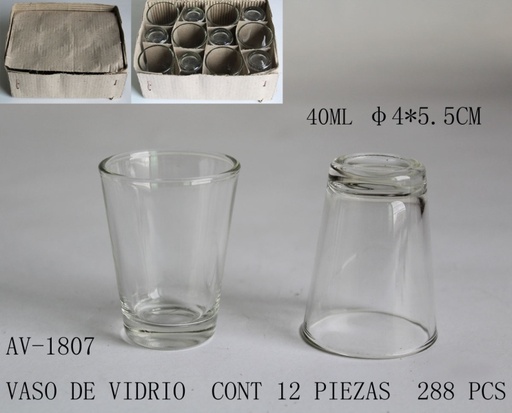 [AV-1807 [288 PZS/CAJA]] [AV-1807] VASO DE VIDRIO