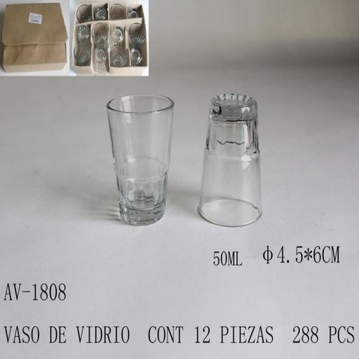 [AV-1808 [288 PZS/CAJA]] [AV-1808] VASO DE VIDRIO