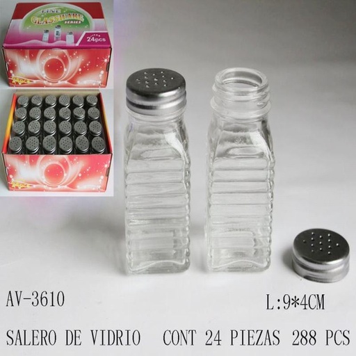[AV-3610 [288 PZS/CAJA]] [AV-3610] SALERO DE VIDRIO
