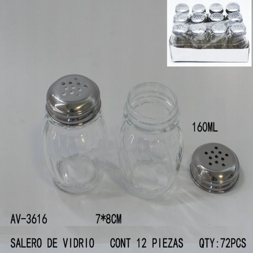 [AV-3616 [72 PZS/CAJA]] [AV-3616] SALERO DE VIDRIO