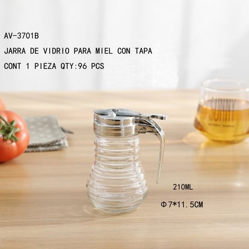 [AV-3701B [96 PZS/CAJA]] [AV-3701B] JARRA DE VIDRIO CON TAPA