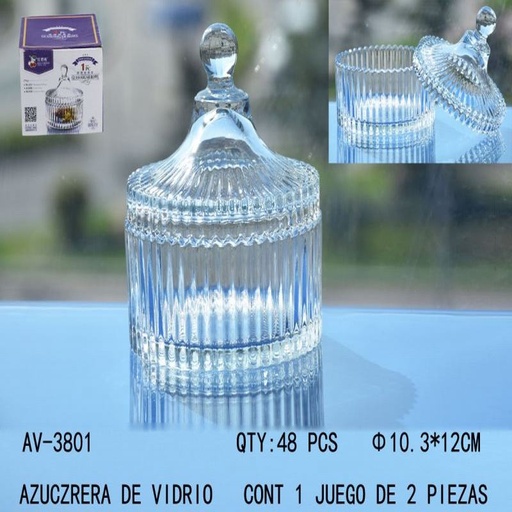 [AV-3801 [48 PZS/CAJA]] [AV-3801] AZUCARERA DE VIDRIO