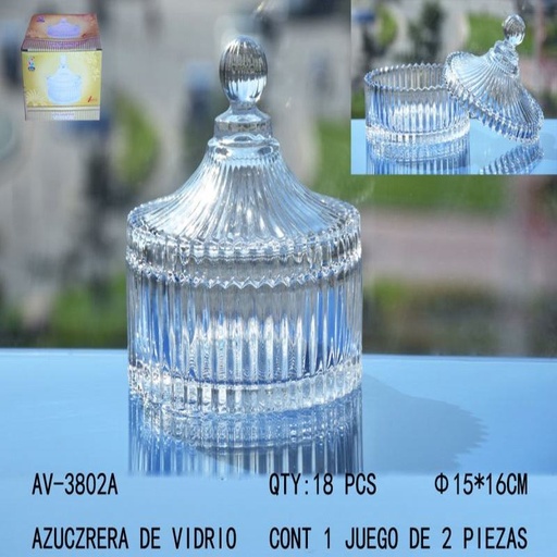 [AV-3802A [18 PZS/CAJA]] [AV-3802A] AZUCARERA DE VIDRIO