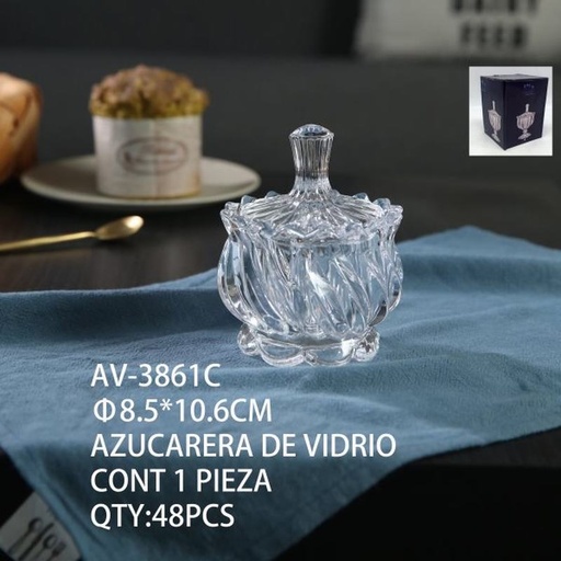 [AV-3861C [48 PZS/CAJA]] [AV-3861C] AZUCARERA DE VIDRIO