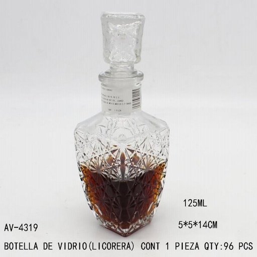[AV-4319 [96 PZS/CAJA]] [AV-4319] BOTELLA DE VIDRIO(LICORERA)
