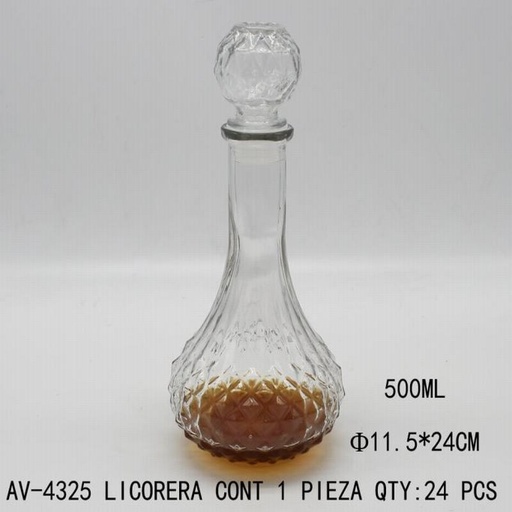[AV-4325 [24 PZS/CAJA]] [AV-4325] BOTELLA DE VIDRIO(LICORERA)