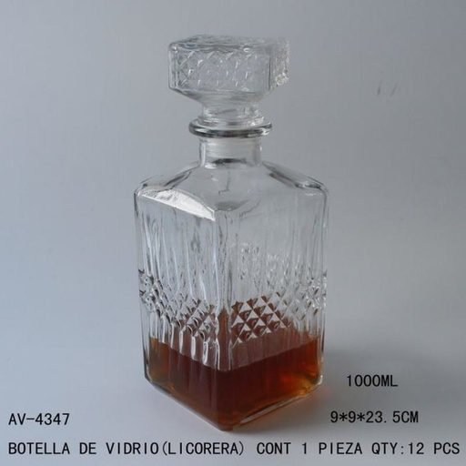 [AV-4347 [12 PZS/CAJA]] [AV-4347] BOTELLA DE VIDRIO(LICORERA)